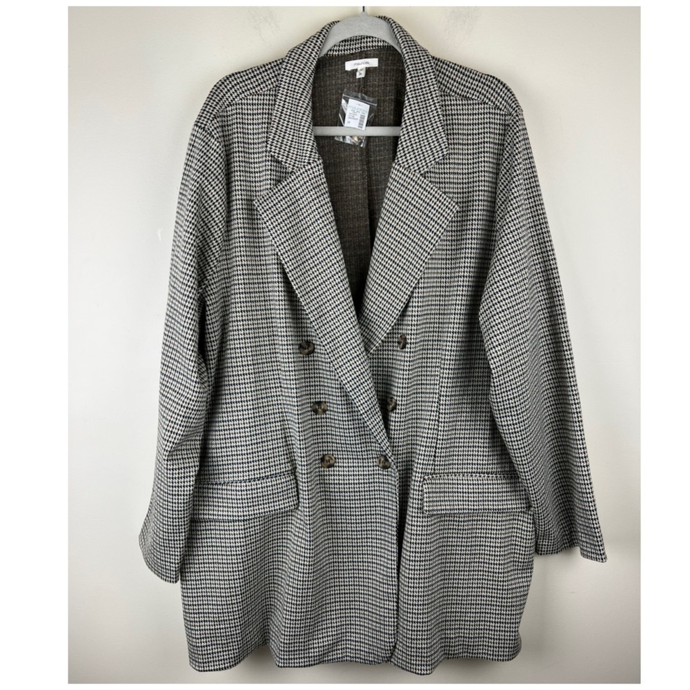 Maurice’s Corpcore Classic Lightweight Houndstooth m Double Breasted Peacoat 3X